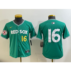 MLB Red Sox 16 Duran Green 2025 City Connect Nike Cool Base Youth Jersey