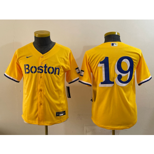 MLB Red Sox 19 Anthony Yellow Nike Cool Base Youth Jersey