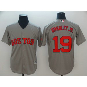 MLB Red Sox 19 Jackie Bradley Jr. Gray Cool Base Men Jersey