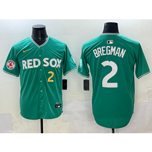 MLB Red Sox 2 Bregman Green 2025 City Connect Nike Cool Base Men Jersey