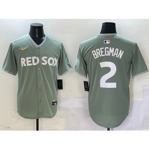 MLB Red Sox 2 Bregman Grey Nike Cool Base Men Jersey