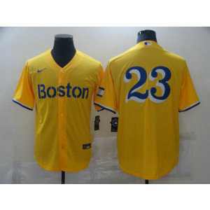 MLB Red Sox 23 Blake Swihart Yellow Cool Base Men Jersey