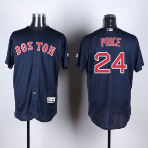 MLB Red Sox 24 David Price Navy Blue Flexbase Men Jersey