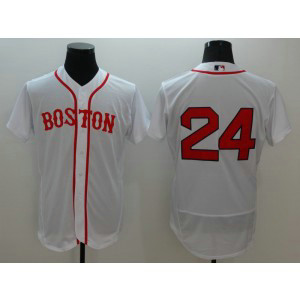 MLB Red Sox 24 Price White Flexbase Men Jersey