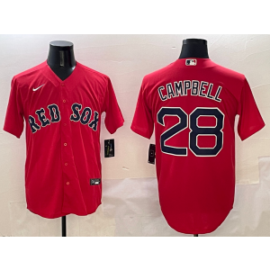 MLB Red Sox 28 Campbell Red Nike Cool Base Men Jersey