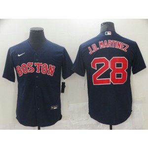 MLB Red Sox 28 J.D. Martinez Navy Nike Cool Base Men Jersey