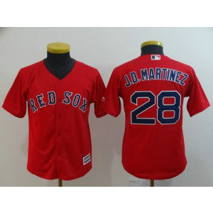 MLB Red Sox 28 J.D. Martinez Red Cool Base Youth Jersey