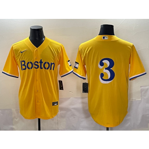 MLB Red Sox 3 Jimmie Foxx Yellow Nike Cool Base Men Jersey