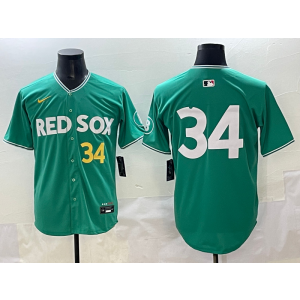 MLB Red Sox 34 David Ortiz Green 2025 City Connect Nike Cool Base Men Jersey(No Name)