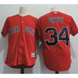 MLB Red Sox 34 David Ortiz Red New Cool Base Youth Jersey