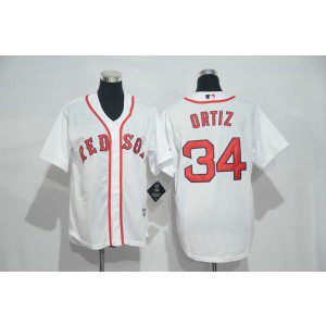 MLB Red Sox 34 David Ortiz White Cool Base Youth Jersey