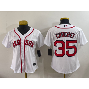 MLB Red Sox 35 Crochet White Nike Cool Base Youth Jersey