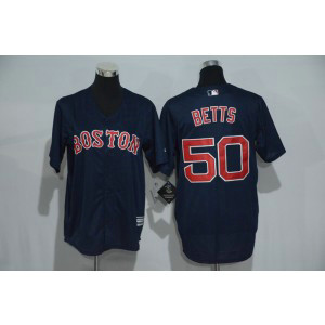 MLB Red Sox 50 Mookie Betts Navy Cool Base Youth Jersey