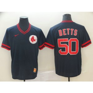MLB Red Sox 50 Mookie Betts Navy Nike Cooperstown Collection Legend V-Neck Men Jersey