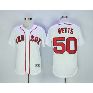 MLB Red Sox 50 Mookie Betts White Flexbase Men Jersey
