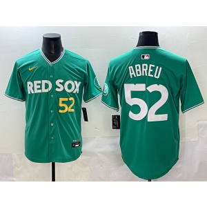 MLB Red Sox 52 Abreu Green 2025 City Connect Nike Cool Base Men Jersey