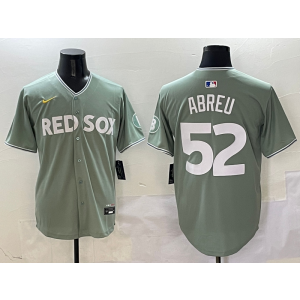 MLB Red Sox 52 Abreu Grey Nike Cool Base Men Jersey