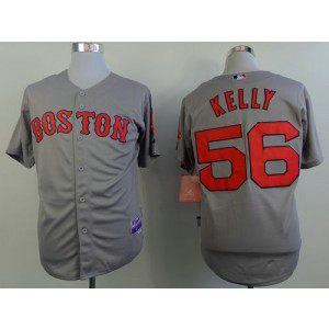 MLB Red Sox 56 Joe Kelly Grey Cool Base Men Jersey