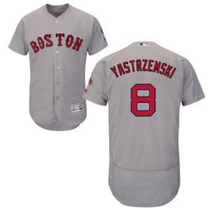 MLB Red Sox 8 Carl Yastrzemski Grey Flexbase Men Jersey