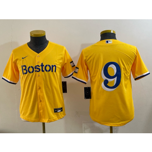 MLB Red Sox 9 Ted Williams Yellow Nike Cool Base Youth Jersey