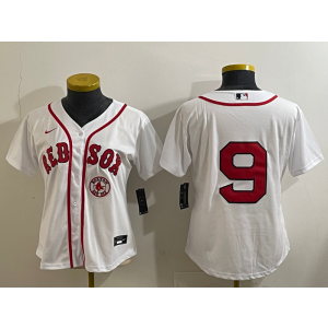 MLB Red Sox 9 White Nike Cool Base Youth Jersey