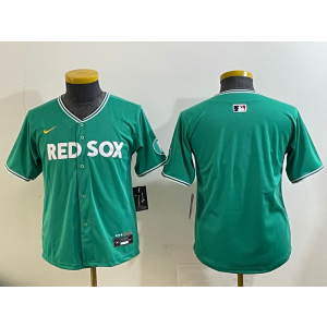 MLB Red Sox Blank Green Nike Cool Base Youth Jersey