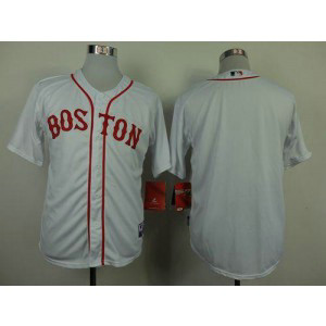 MLB Red Sox Blank White Cool Base Men Jersey