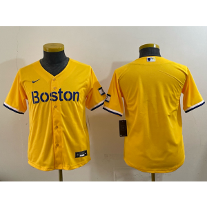 MLB Red Sox Blank Yellow Nike Cool Base Youth Jersey