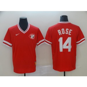 MLB Reds 14 Pete Rose Red Nike Cooperstown Collection Legend V-Neck Men Jersey