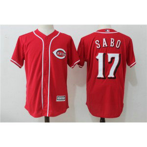 MLB Reds 17 Chris Sabo Red Cool Base Men Jersey