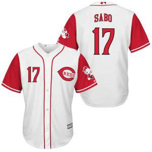 MLB Reds 17 Chris Sabo White New Cool Base Men Jersey