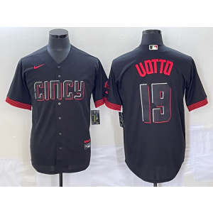 MLB Reds 19 Joey Votto Black 2023 City Connect Nike Cool Base Men Jersey