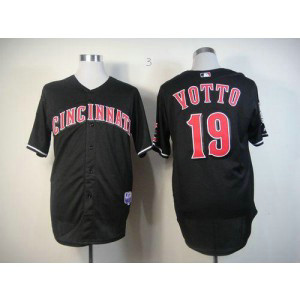 MLB Reds 19 Joey Votto Black Men Jersey