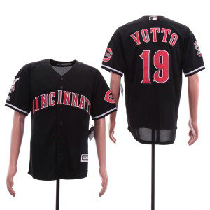 MLB Reds 19 Joey Votto Black New Cool Base Men Jersey
