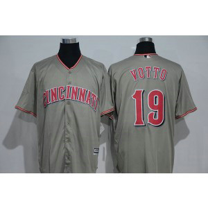 MLB Reds 19 Joey Votto Grey New Cool Base Men Jersey