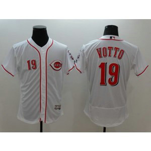 MLB Reds 19 Joey Votto White Flexbase Men Jersey