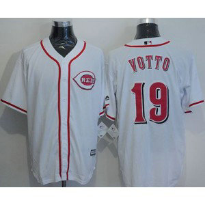 MLB Reds 19 Joey Votto White New Cool Base Men Jersey