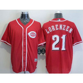 MLB Reds 21 Michael Lorenzen Red New Cool Base Men Jersey