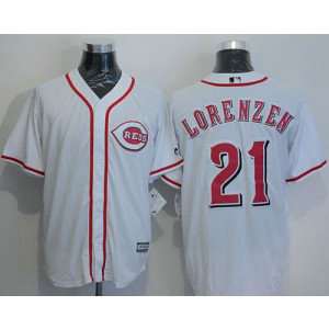 MLB Reds 21 Michael Lorenzen White New Cool Base Men Jersey