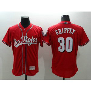 MLB Reds 30 Ken Griffey Jr. Red Alternate Flexbase Men Jersey