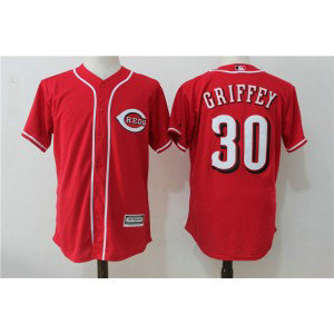 MLB Reds 30 Ken Griffey Jr Red Cool Base Men Jersey