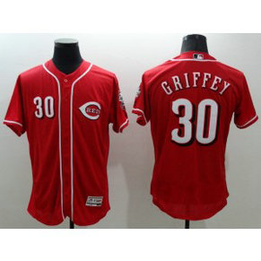 MLB Reds 30 Ken Griffey Red Flex Base Men Jersey
