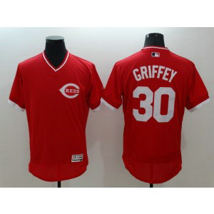MLB Reds 30 Ken Griffey Red Flexbase Men Jersey