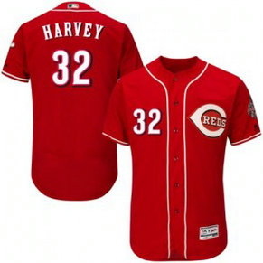 MLB Reds 32 Matt Harvey Red FlexBase Men Jersey