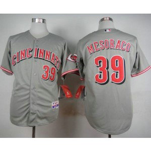 MLB Reds 39 Devin Mesoraco Grey Cool Base Men Jersey