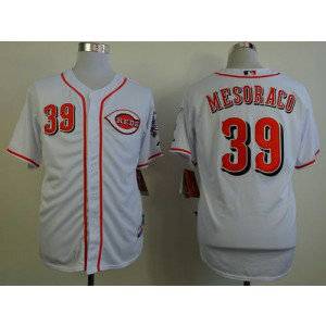 MLB Reds 39 Devin Mesoraco White Cool Base Men Jersey