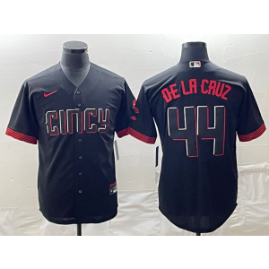 MLB Reds 44 De La Cruz Black 2023 City Connect Nike Cool Base Men Jersey