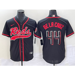 MLB Reds 44 De La Cruz Black City Connect Baseball Nike Cool Base Men Jersey