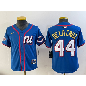 MLB Reds 44 De La Cruz Blue National League 2025 All Star Nike Cool Base Women Jersey