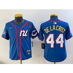 MLB Reds 44 De La Cruz Blue National League 2025 All Star Nike Cool Base Youth Jersey